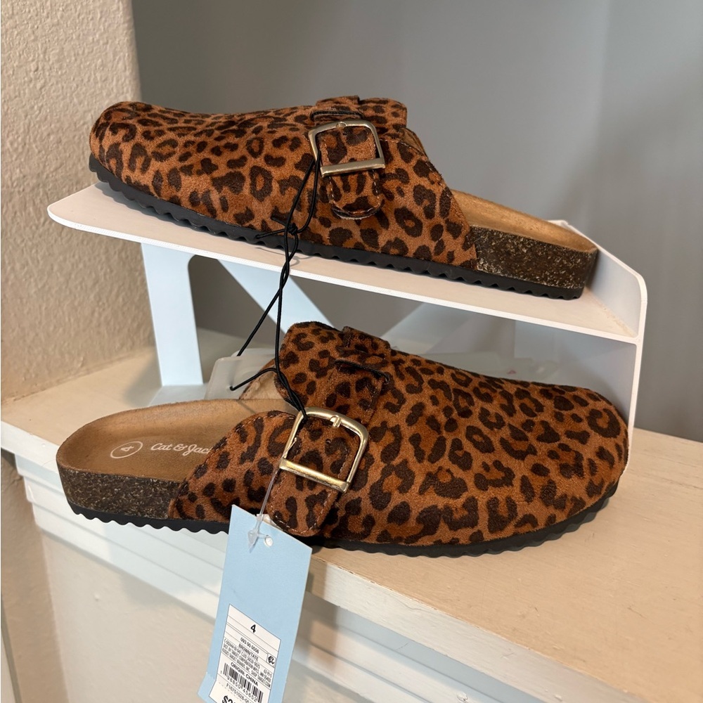Girls Leopard Clogs Mule Slip-On Non-marking Cushioned Cat & Jack Youth Size 4Y
